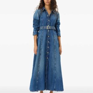 GANNI denim maxi dress indigo blue