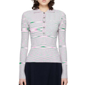 GANNI Pink & Green Spacedyed Knit Polo