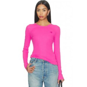 Ganni Soft Cotton Rib Long Sleeve Top