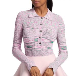 Ganni Space-Dye Fitted Sweater