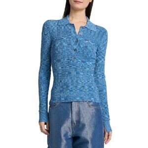 Ganni Spacedyed Polo Sweater