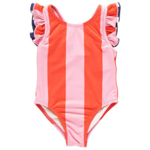 Girls Liv Suit Wide Pink and Red Stripe