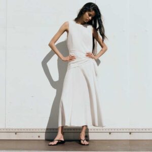 Handkerchief A-line dress Ecru