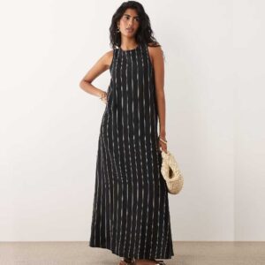 JDY linen blend sleeveless maxi dress