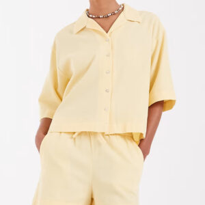 JJXX waffle knit shirt in yellow