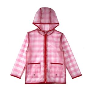 Kids "Checkmate" Checkered Raincoat with Self-Storage Pouch
