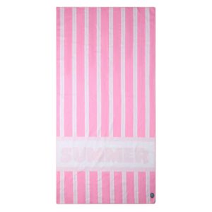Kids "Summer"-Graphic Striped Cotton-Blend Terry Camp Beach Towel