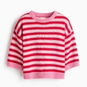 Knit T-Shirt Pink/striped