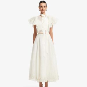 Leila Appliqué Midi Skirt