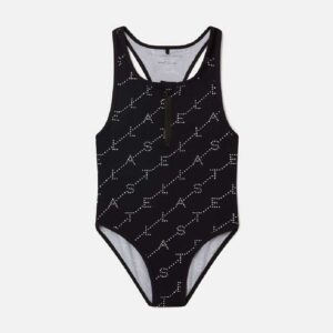 Logo Print Swimsuit Black/White