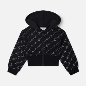 Logo Zipper Hoodie Black/White