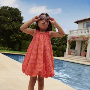 M&S Pure Cotton Gingham Puffball Dress (2-10 Yrs)