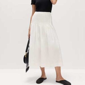 M&S Pure Cotton Pleated Midi A-Line Skirt