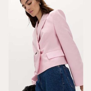 M&S Relaxed Double Breasted Blazer with Linen