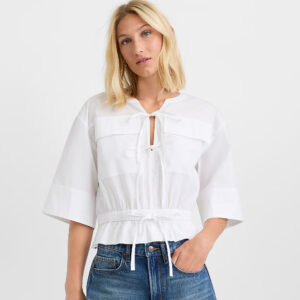 Poplin Safari Peplum Top