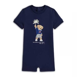 Ralph Lauren Boys' Polo Bear Cotton Jersey Shortall - Baby