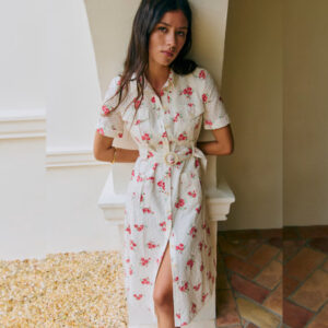 Raquel Dress Rosa Corail Print