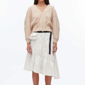 Ripstop Asymmetric Skirt with Ruching