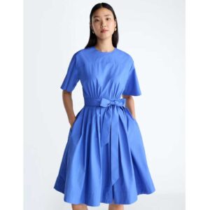 Scoop Collection Women's Cotton Tie-Waist Midi Dress