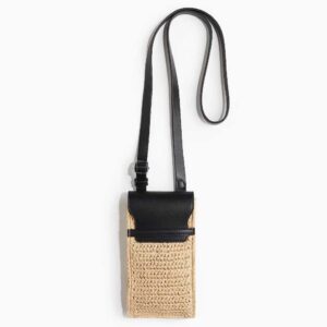 Small Straw Bag Beige/black
