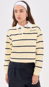 Sporty & Rich Serif Logo Rugby Polo Top