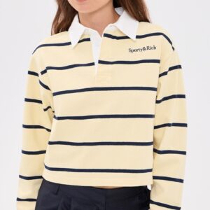 Sporty & Rich Serif Logo Rugby Polo Top