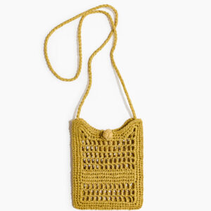 Straw Phone Bag Mustard yellow