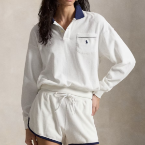Terry Long-Sleeve Polo Shirt
