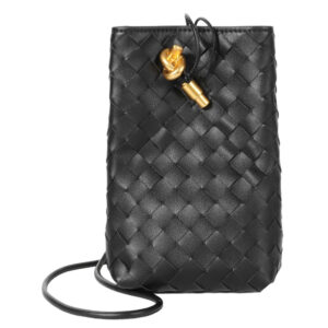 Tiffany & Fred Paris Handwoven Leather Mini Bucket Bag