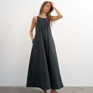 Topshop open back buckle straps throw on maxi dress