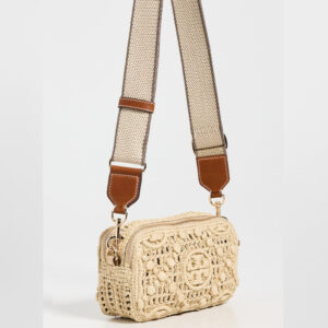 Tory Burch Miller T Monogram Raffia Mini Crossbody Bag