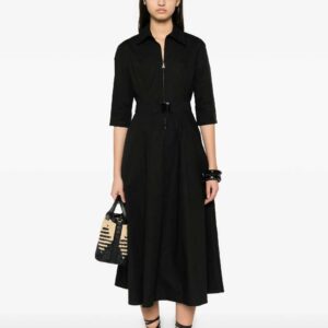 TWINSET belted zip-up midi dress