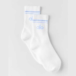 Unisex Half-Crew Throwback Sock White/Light Provence Blue