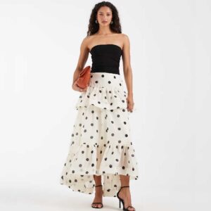 Vero Moda exaggerated ruffle detail maxi skirt