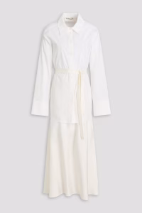 RÓHE Twill-paneled cotton-poplin midi shirt dress