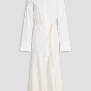 RÓHE Twill-paneled cotton-poplin midi shirt dress