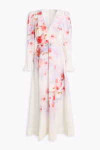 ZIMMERMANN Belted floral-print linen midi dress