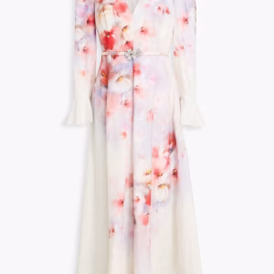 ZIMMERMANN Belted floral-print linen midi dress