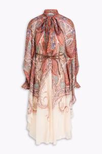 ZIMMERMANN Pussy-bow paisley-print gauze midi dress