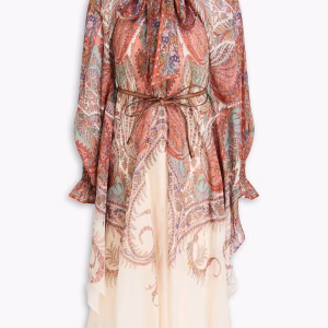 ZIMMERMANN Pussy-bow paisley-print gauze midi dress