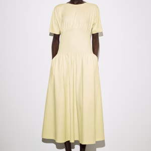 Waisted Cotton Midi Dress