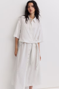 Tie-Detail Shirt Dress