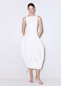 Mixed-fabric open-back dress