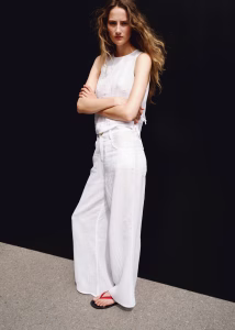 Double gauze top with ties