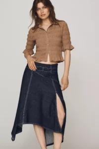 By Anthropologie Asymmetric Denim Skirt