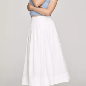 ALIGNE Julie Cotton Poplin Midi Skirt