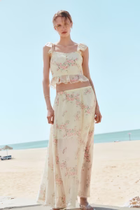 Lace-Trimmed Lyocell-Blend Skirt