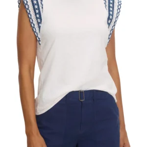Lace Trim Cotton Slub Top NIC+ZOE