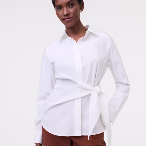Tie Waist Button Down Shirt