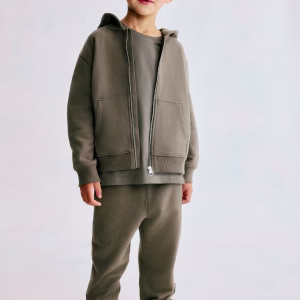 Hooded Cotton Sweatshirt Jacket